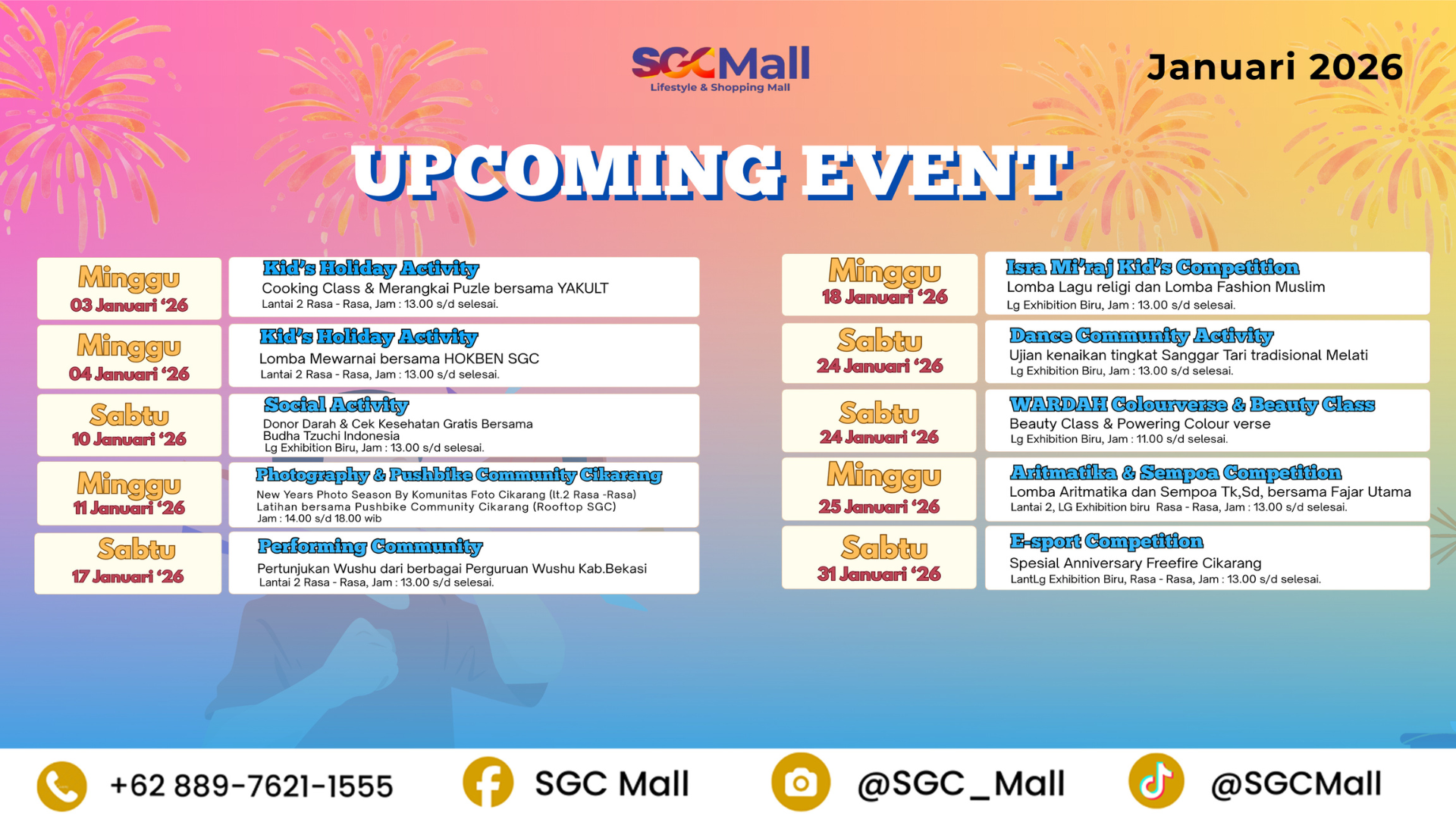 SGC Mall Event Schedule